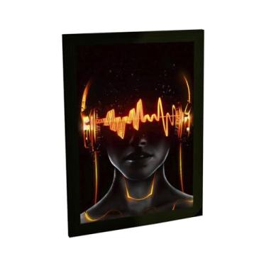 Imagem de Quadro Decorativo Musica Ondas Cerebrais Binaural Beats Foco Decoração Poster Quarto Sala