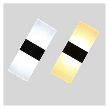 Imagem de HOSETEON Luminária de parede, arandela de parede moderna, lâmpada de cabeceira de LED moderna para quarto de cama de alumínio acrílico luz de banheiro g quarto decoração de parede interna