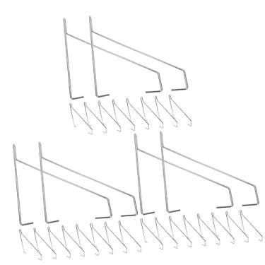 Imagem de Suportes de prateleiras de madeira 50 peças de gancho de ripa de uma palavra de aço inoxidável suportes de prateleira de aço inoxidável (prata x 5 peças 21,3 x 16 cm x 3 peças)