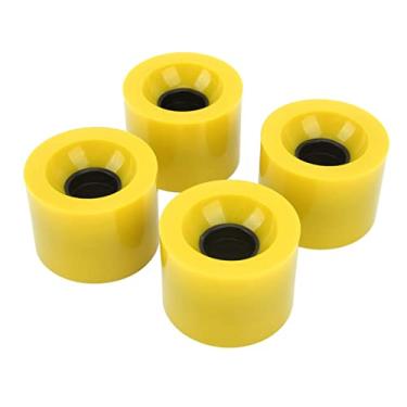 Imagem de 4pcs PU Skateboard Wheels Substituição, Baixo Ruído e Rebotes Altos Rodas de Skate Rodas para Surfboard Longboard (Amarelo)