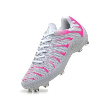 Imagem de Chuteira Campo Masculina Elite Look shoes, Branco, Rosa, 42