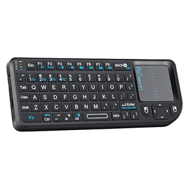 Imagem de Mini teclado Rii 2.4G sem fio com mouse touchpad, controle portátil leve com receptor USB controle remoto para Windows/Mac/Android/PC/Tablets/TV/Xbox/PS3. X1-Preto