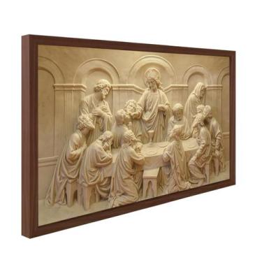 Imagem de Quadro Decorativo Religiosos Santa Ceia Jesus Fé Sagrada Família com M