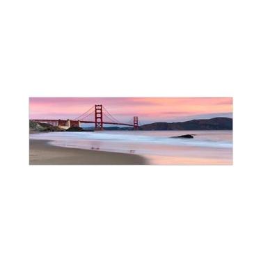 Imagem de Pintura de arte de parede em tela de paisagem imagem de natureza - Golden Gate Bridge Beach-Print on Canvas - Poster e impressões para decoração de parede de sala de estar 50 x 150 cm sem moldura