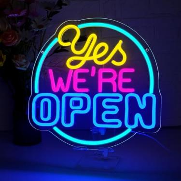 Imagem de Blecode Placas De Neon Abertas Para Decoração Parede, Led Empresas, Bares, Pubs, Lojas, Restaurantes, Hotéis, Aberto E Fechado, Comerciais, Horário Funcionamento Da Loja, Tamanho 13,7 X 13,2 Pol. (X