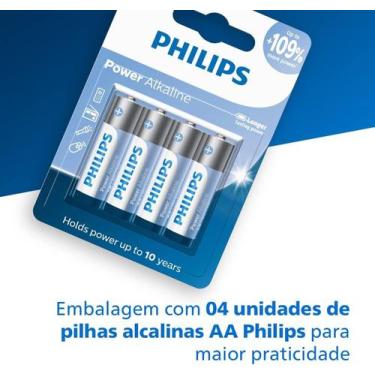 Imagem de Pilhas alcalinas aa blister com 4 unidades lr6p4b/59 - PHILIPS
