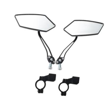 Imagem de UGPLM Guia do espelho de bicicleta, lente de vidro, fácil instalação de bicicleta espelho retrovisor Rotativo ajustável para motos de bicicleta elétrica