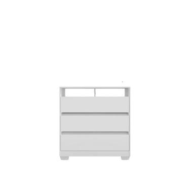 Imagem de Comoda San José Branca Com 3 Gavetas 90x96 Para Tv Até 39 Polegadas Ed