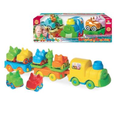 Imagem de Trenzinho Baby Animal com Locomotiva e Vagões, Brinquedo Educativo.