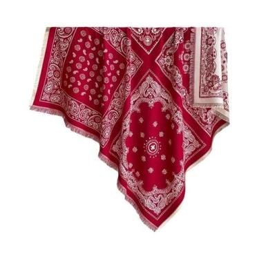 Imagem de Lenço Pashmina De Caxemira Feminino Com Design Floral Inverno Quente M