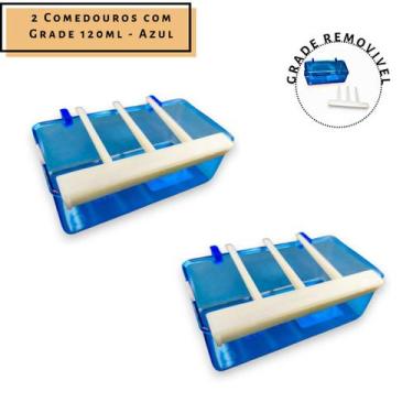 Imagem de 2 Comedouro Plastico c/ Grade 120ml Passaros - Toco Tucano