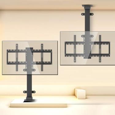 Imagem de Suporte de TV de teto - Suporte de TV motorizado, suporte de TV com elevação automática telescópica, altura ajustável com configuração de memória e controle remoto, serve para TVs de 32 a 70 polegadas