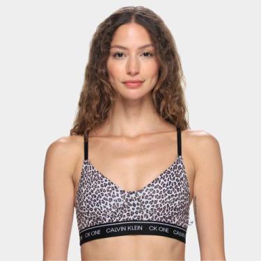 Imagem de Top Calvin Klein Animal Print Zebra Alças Finas, Marrom, P