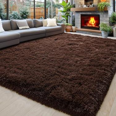 Imagem de Tapetes de área 22 x 30,5 cm para sala de estar, tapetes macios e macios para quarto, tapete grande e peludo antiderrapante para adolescentes, meninas e meninos, berçário, quarto de crianças