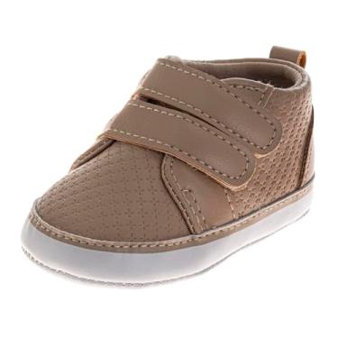 Imagem de Josmo Tênis infantil para bebês com fecho de tira deslizante - Sapato de bebê leve para meninos recém-nascidos (tamanhos: 2 a 4 bebês), Caqui, 17