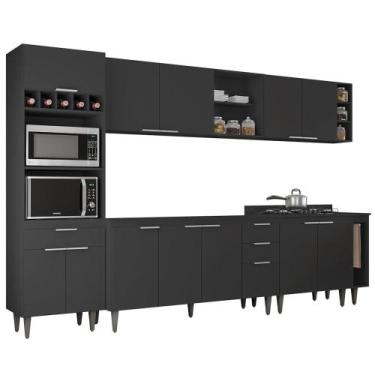 Imagem de Armário de Cozinha CP07 Para Pia 150cm Pérola Z34 Preto - Mpozenato, P