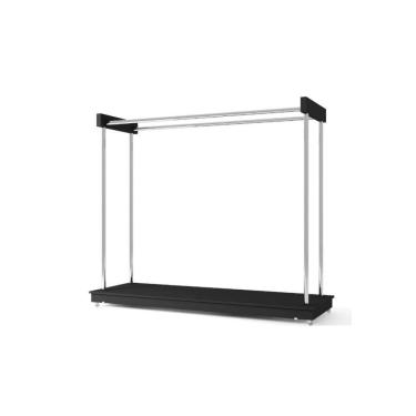 Imagem de Arara Closet Expositor De Roupas Com Rodízios Aço Cromado - Ideal Preto