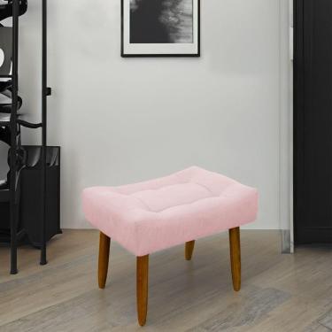 Imagem de Puff Decorativo Quarto E Sala De Estar Suede Light Herrero Cor:rosa Bebê