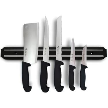 Imagem de Barra Magnética com Ímã 38cm – Suporte para Facas, Ferramentas e Utensílios – Organização de Cozinha ou Oficina – Fixação na Parede