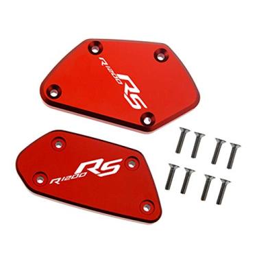 Imagem de Acc-Creativity Tampa do reservatório de fluido de freio dianteiro de alumínio para motocicleta Tampa do reservatório do cilindro mestre compatível com BMW R1200RS 14-19 (vermelho)