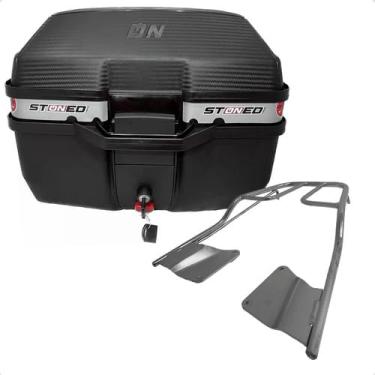 Imagem de Bau Moto Bauleto Stoned 35 Litros Bagageiro Titan 160 16/23 - Faixa Cinza