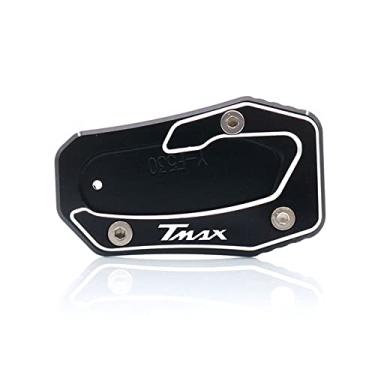 Imagem de Acc-Creativity Suporte para pé de motocicleta com ampliador lateral para placa de extensão compatível com YAMAHA TMAX530 2017-2019 (preto)