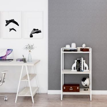 Imagem de Estante Multiuso 104cmx60cm 3 Prateleiras Kuadra Snow/est.branca