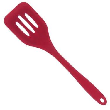 Imagem de Espátula Vazada Em Silicone Vermelha Para Ovos Omelete Panquecas - WAR