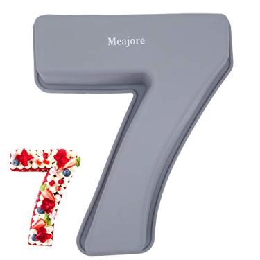 Imagem de Meajore Forma De Bolo 3D Com Números Grandes, Silicone Letras E Retângulos Para Assar, Festas Aniversário, Casamento, Aniversário Festa 10" 7