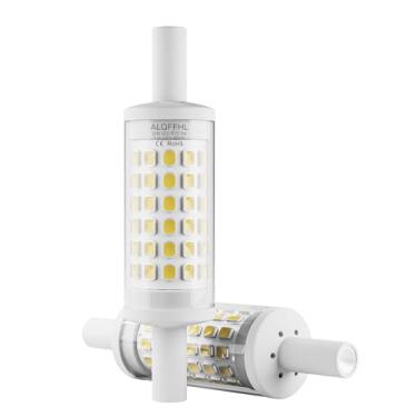 Imagem de Lâmpada LED R7S 78mm 8W, holofote tipo J de duas pontas (substituição de halogênio T3 de 80W), 120V 800lm,regulável,lâmpada de pé para segurança de parede, pacote com 2 unidades(branco natural 4000K)