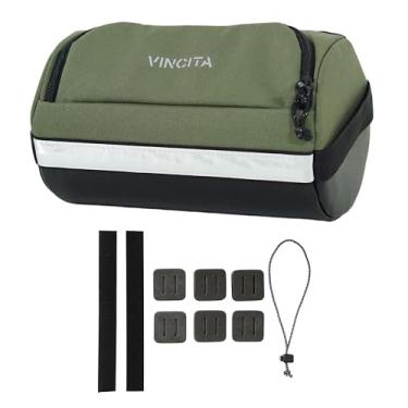 Imagem de Vincita Bolsa para guidão de bicicleta Everywhere – Bolsa frontal de bicicleta com kit espaçador de espuma – Bolsa de guidão para bicicleta, montanha, turismo e bicicletas de cascalho – Acessórios de
