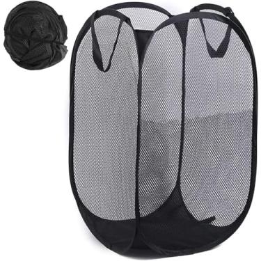 Imagem de Cesto Organizador Grande Para Roupas e Brinquedos Dobrável Furadinho Multiuso Roupa Suja 30 * 30 * 50CM