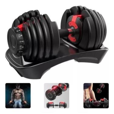 Imagem de Halter Regulável 24Kg Dumbell Ajustável Drum Anilha Dumbbell - Mhr
