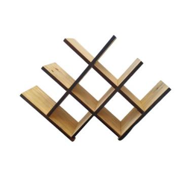 Imagem de Adega de mesa Suporte Colmeia para 8 Garrafas Vinho ou Cachaça em mdf 