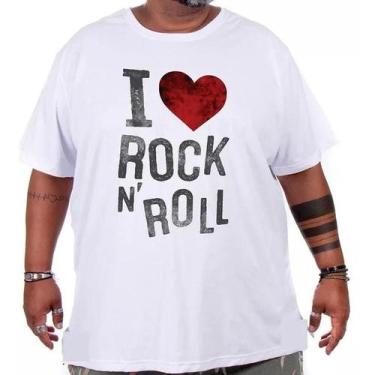 Imagem de Camiseta Plus Size Masculina Estampa I Love Rock - G1 ao G4 - Az Store