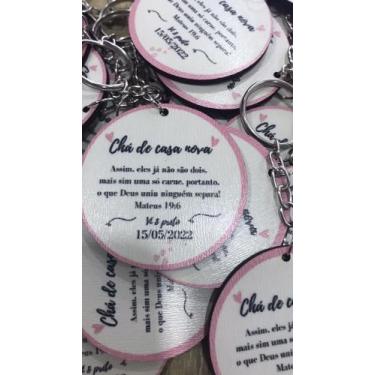 Imagem de Kit com 100 unidades de chaveiro de mdf personalizado - Ricaria estamp