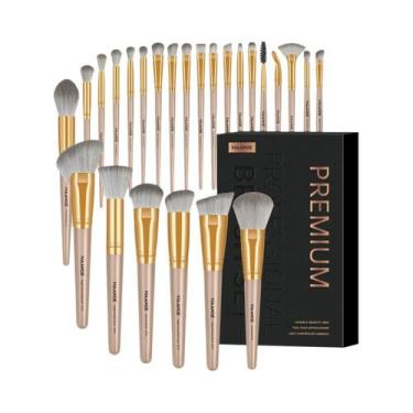 Imagem de Kit Profissional De 25 Pincéis De Maquiagem Para Rosto E Olhos, Para B