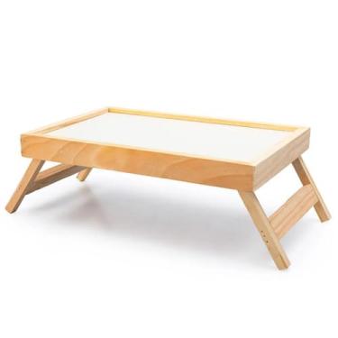 Imagem de Bandeja Mesa De Cafe Com Pezinhos Para Café Da Manhã na Cama e Sofá