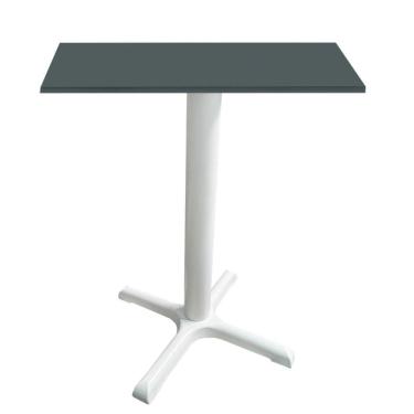 Imagem de Mesa ômega Ferro Branco 74 Cm (alt) Base Em X Tampo Mdp Quadrado Grafito 70 Cm (larg) X 2,50cm (alt)