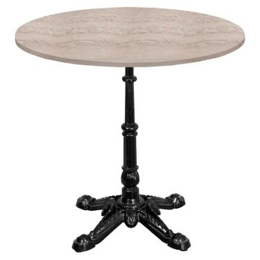 Imagem de Base De Mesa Apus Em Ferro Preto 75 Cm (alt) Tampo Mdp Redondo Castanheira 80cm (larg) X 2,5cm Alt