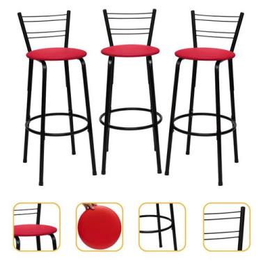 Imagem de Kit 3 Banquetas Itagold Florida Top Alta Cozinha Americana Balcão Itag