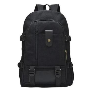 Imagem de Mochila de Lona Unissex Casual QL096 - Kingleen, Preto
