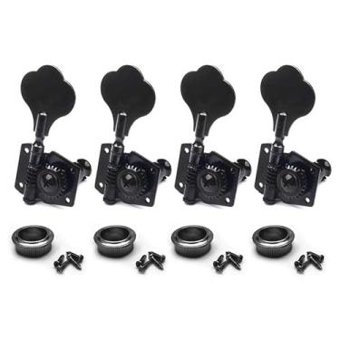 Imagem de MAXCHEER Guitar Bass Tuners 4R Bass Guitar Tuning Keys, Headstock De Proporção 1:24, Cabeça De Máquina Selada, Substituição Para Baixo Elétrico De Jazz Ou Instrumentos De Precisão (Preto)