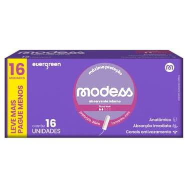 Imagem de Absorvente Interno Modess Mini Fluxo Leve com 16un Evergreen