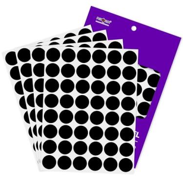 Imagem de PARLAIM Adesivo redondo de ponto preto de 2,5 cm, 720 peças, adesivo permanente, código de cores, etiquetas adesivas para escritório, sala de aula, garagem