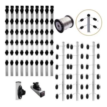 Imagem de Kit Acessórios Cerca Elétrica Hastes Industrial 6 Isoladores - Geral