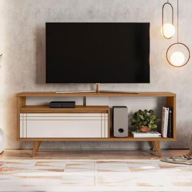 Imagem de Rack para TV Até 60 Polegadas 1 Porta Tasu Freijó Trend/Off White Tx -
