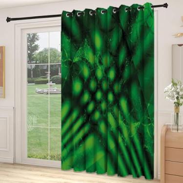Imagem de Divisória de parede de cortina verde limão, abstrata psicodélica sombra desfocada efeitos sem forma, design visual complexo, cortinas deslizantes (painel único), L 250 x C 236 cm verde preto