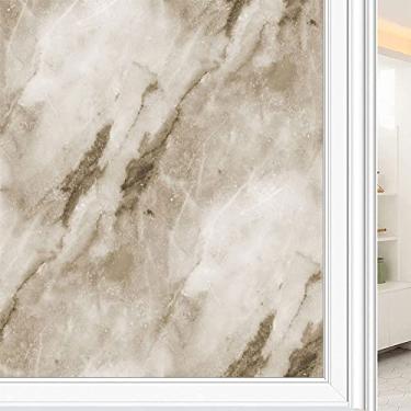 Imagem de Película de janela 3D de mármore, textura de estilo mármore, para porta de vidro, banheiro, sala de estar, L90 x C 190 cm