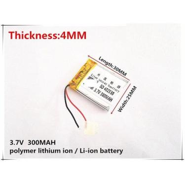 Imagem de Bateria  3,7v 300mah 4mm X 25mm X 30mm - bgb